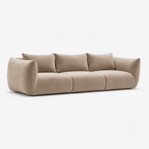 Poduszkowa sofa 3-osobowa PiLOVE beż aksamit