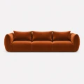Poduszkowa sofa 3-osobowa PiLOVE rudy aksamit