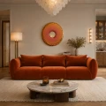 Poduszkowa sofa 3-osobowa PiLOVE rudy aksamit