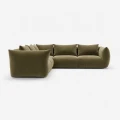 Duża narożna symetryczna sofa PiLOVE oliwkowy aksamit