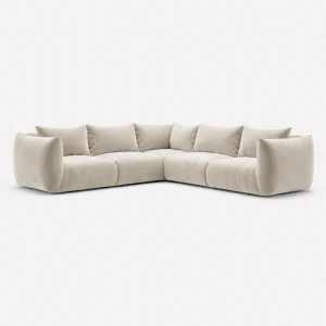 Duża narożna symetryczna sofa PiLOVE beżowy aksamit