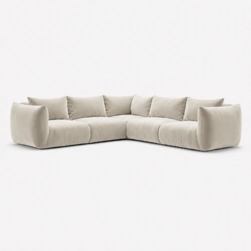 Duża narożna symetryczna sofa PiLOVE beżowy aksamit