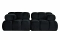 Modułowa sofa 2-osobowa Moma czarny aksamit