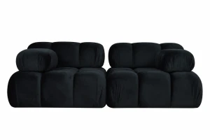 Modułowa sofa 2-osobowa Moma czarny aksamit