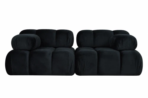Modułowa sofa 2-osobowa Moma czarny aksamit