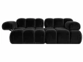 Modułowa sofa 2-osobowa Moma czarny aksamit