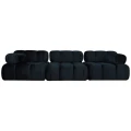 Modułowa sofa 3-osobowa Moma czarny aksamit
