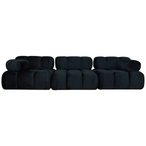 Modułowa sofa 3-osobowa Moma czarny aksamit