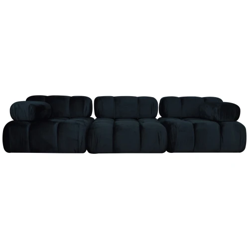 Modułowa sofa 3-osobowa Moma czarny aksamit
