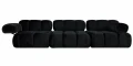 Modułowa sofa 3-osobowa Moma czarny aksamit