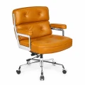 Fotel biurowy Icon Chair koniakowy brąz, skóra naturalna