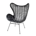 Fotel rattanowy Egg czarny
