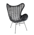Fotel rattanowy Egg czarny