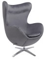 Fotel EGG SZEROKI VELVET ciemny szary