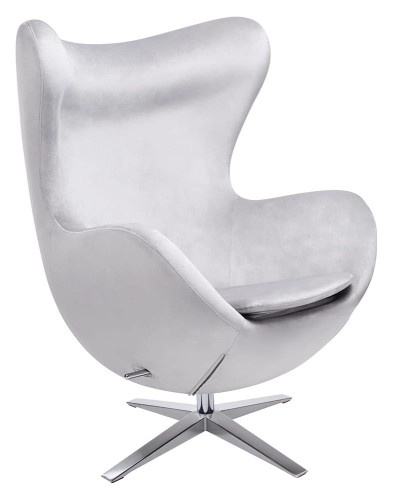 Fotel EGG SZEROKI VELVET jasny szary
