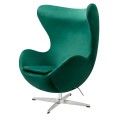 Fotel Egg Classic Velvet na srebrnej nodze