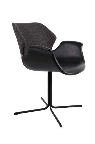 Fotel Nikki czarno - ciemnoszary Zuiver