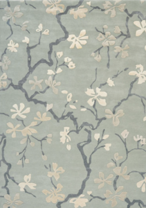 Błękitno szary dywan w kwiaty Anthea China Blue