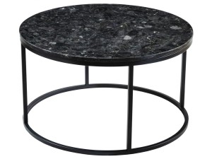 Stolik kawowy okrągły Accent Labradoryth czarna podstawa Ø85