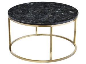 Stolik kawowy okrągły Accent Labradoryth złota podstawa Ø85