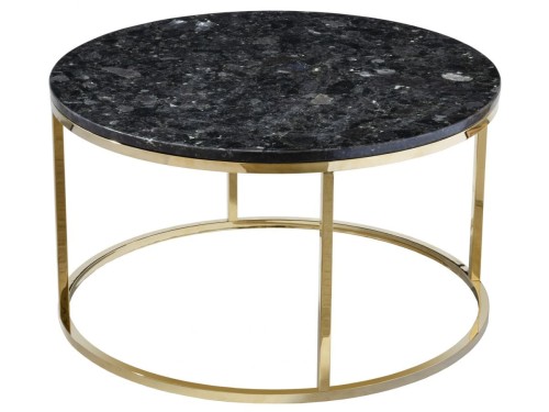 Stolik kawowy okrągły Accent Labradoryth złota podstawa Ø85