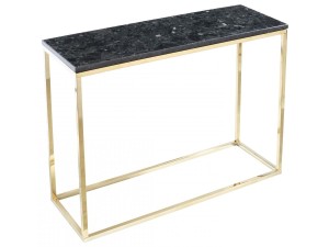 Konsola Accent Black Crystal Labradoryth podstawa złota lśniąca