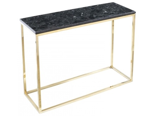 Konsola Accent Black Crystal Labradoryth podstawa złota lśniąca