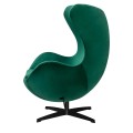 Fotel Egg Classic Velvet czarna podstawa