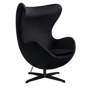 Fotel Egg Classic Velvet czarna podstawa