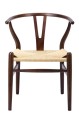 Krzesło Wish ciemny brąz, siedzisko naturalne