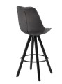 Stołek barowy aksamit Dima VIC ciemny szary/nogi czarne Actona