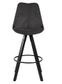 Stołek barowy aksamit Dima VIC ciemny szary/nogi czarne Actona