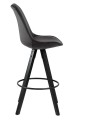 Stołek barowy aksamit Dima VIC ciemny szary/nogi czarne Actona
