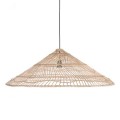 Lampa wisząca wiklinowa naturalna w kształcie trójkąta L