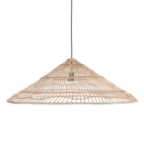 Lampa wisząca wiklinowa naturalna w kształcie trójkąta L