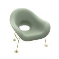 Fotel Pupa oliwkowo - mosiężny