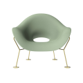 Fotel Pupa oliwkowo - mosiężny