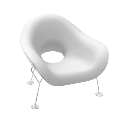 Fotel Pupa biało - chromowany