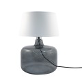 Lampa stołowa Batumi grafitowe szkło, biały klosz
