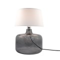 Lampa stołowa Batumi grafitowe szkło, biały klosz