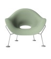 Fotel Pupa oliwkowo - chromowany