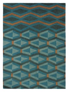 Dywan geometryczny turkusowy YARA ARTDECO 