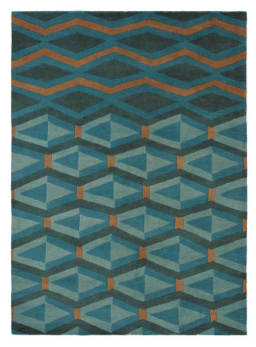 Dywan geometryczny turkusowy YARA ARTDECO 