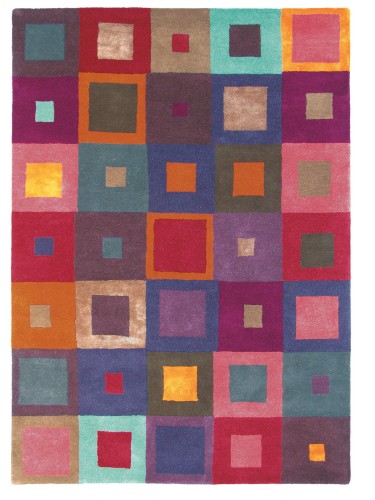 Wielokolorowy dywan geometryczny ESTELLA CARRE