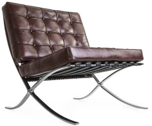 Fotel brązowa skóra naturalna pikowany Prestige