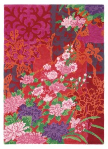 Czerwony dywan w kwiaty YARA GARLAND