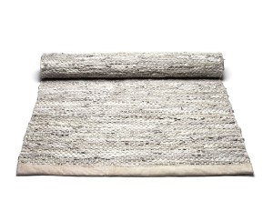 Beżowy dywan skórzany z recyclingu LEATHER BEIGE