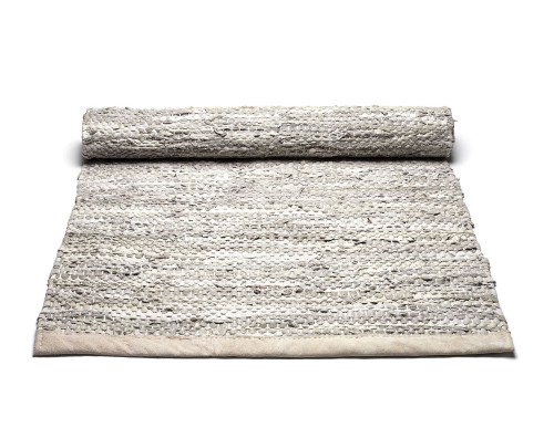 Beżowy dywan skórzany z recyclingu LEATHER BEIGE