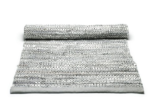 Szary dywan skórzany z recyclingu LEATHER LIGHT GREY