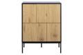 Komoda Seaford IV czarna dąb naturalny